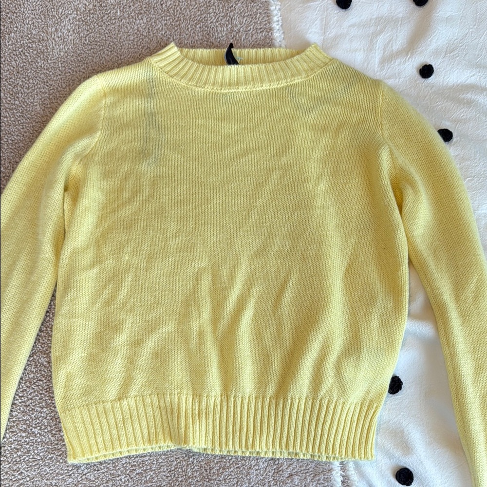 Divided Pale Yellow Crew Neck Sweater